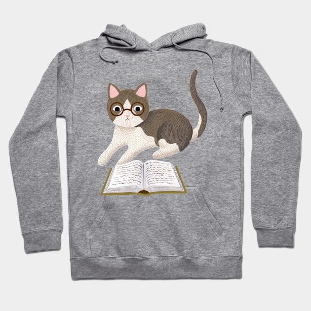 Reading Cat Hoodie by annyamarttinen